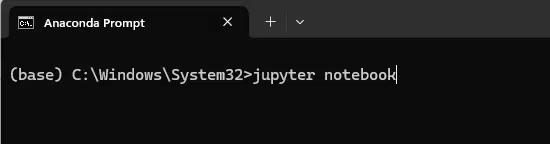Anaconda prompt - jupyter notebook