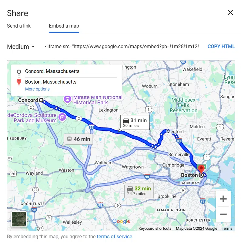 Embed Google Map