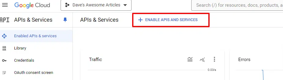 Google Cloud - Enable APIs and services