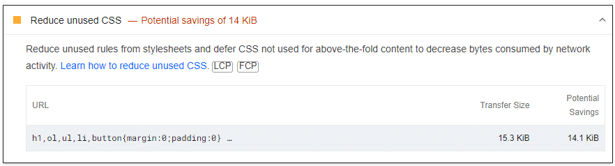 Reduce unused CSS