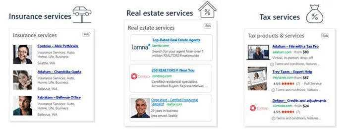 Microsoft vertical ads