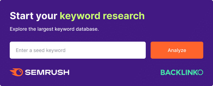 Semrush keyword research tool