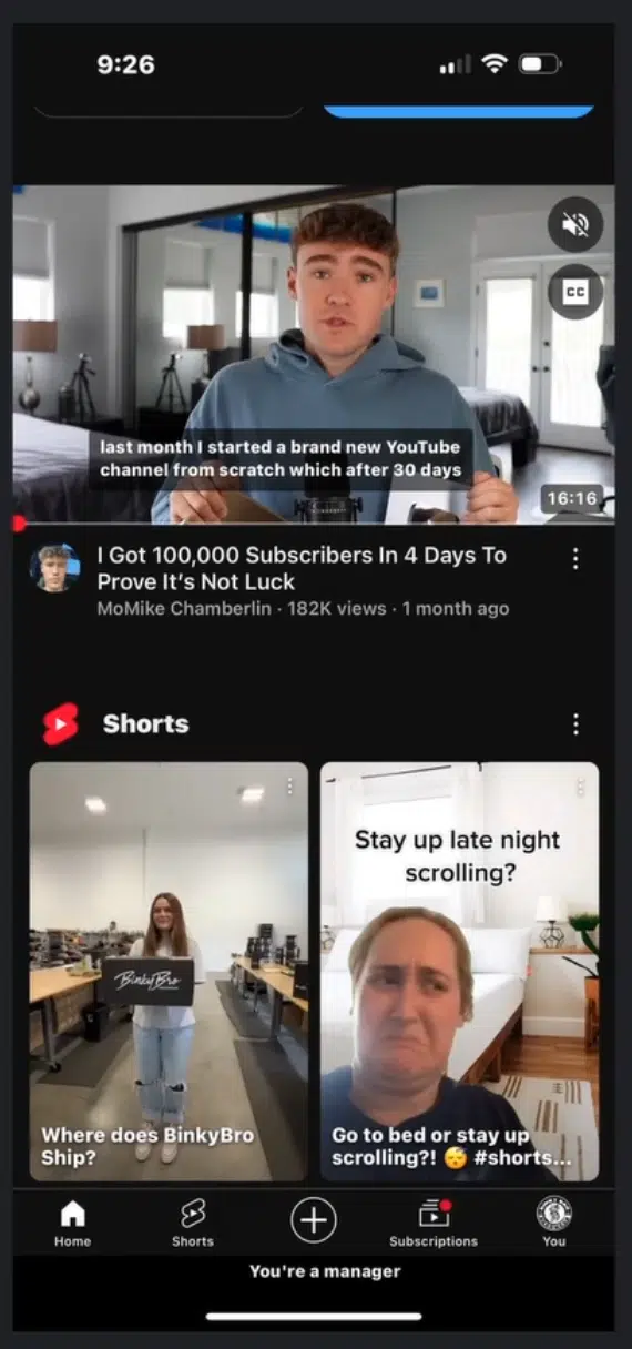 YouTube Shorts ad placement