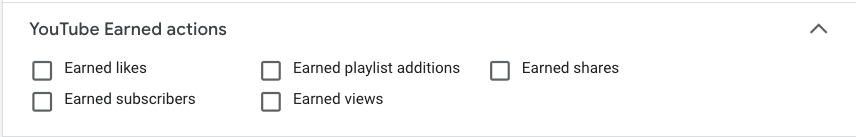 YouTube earned actions