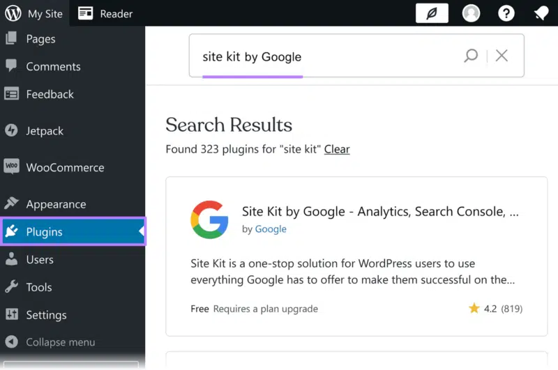 Site Kit by Google plugin