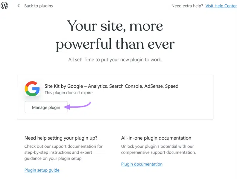 Manage Site Kit by Google plugin