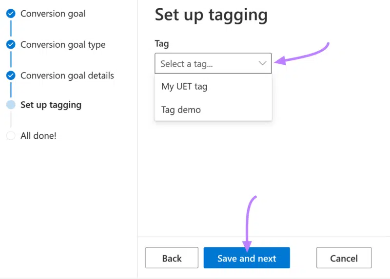 Set up tagging - Microsoft Ads