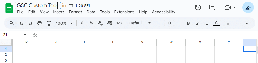 GSC Custom Tool - Google Sheets