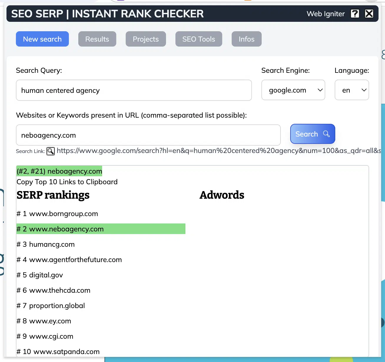 Instant Rank Checker