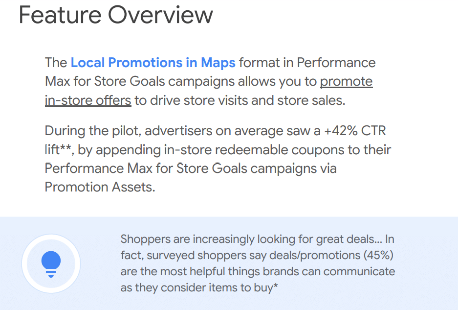 Local Promotions in Maps - Feature overview