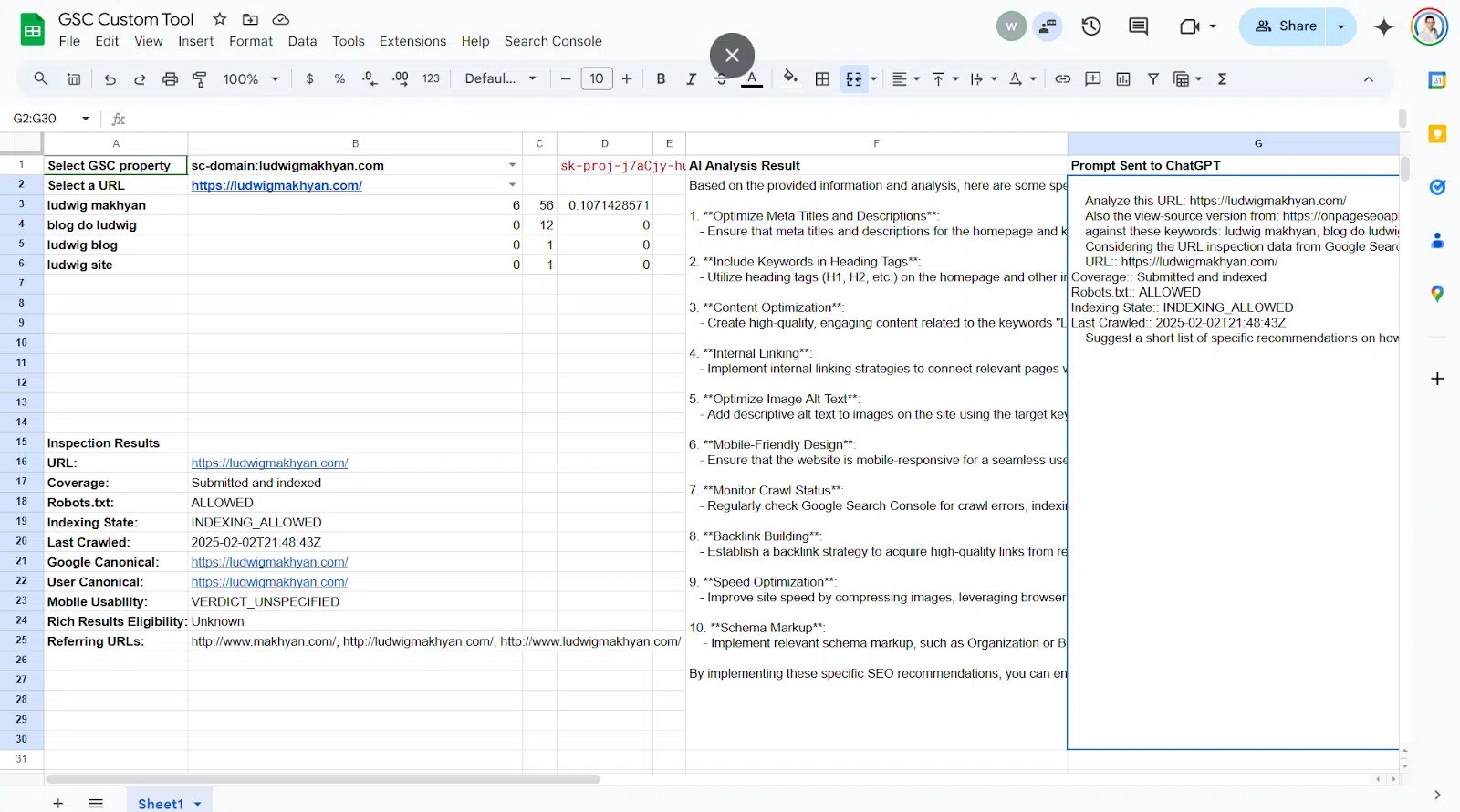 Sample sheet - GSC Custom Tool