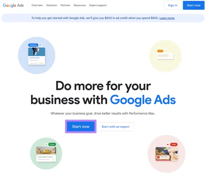 Start with Google Ads