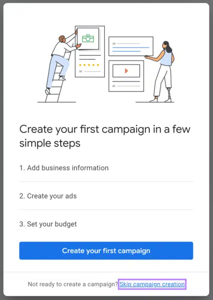 Create a campaign - Google Keyword Planner