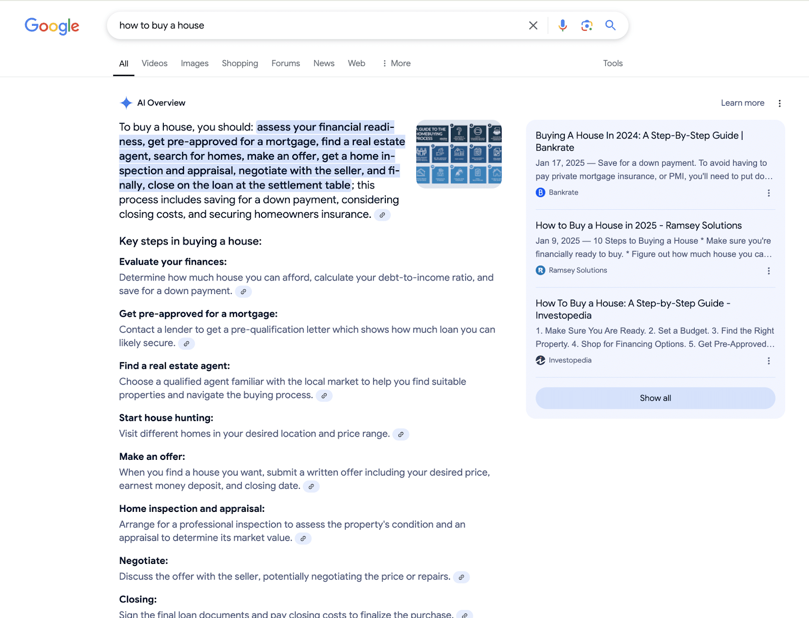 AI Overviews - Housing-related calculator