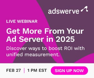 Adswerve Live Webinar - Get More From Your Ad Server in 2025. Discover ways to boost ROI with unified measurement. Feb 27, 1 PM EST. Sign up now.