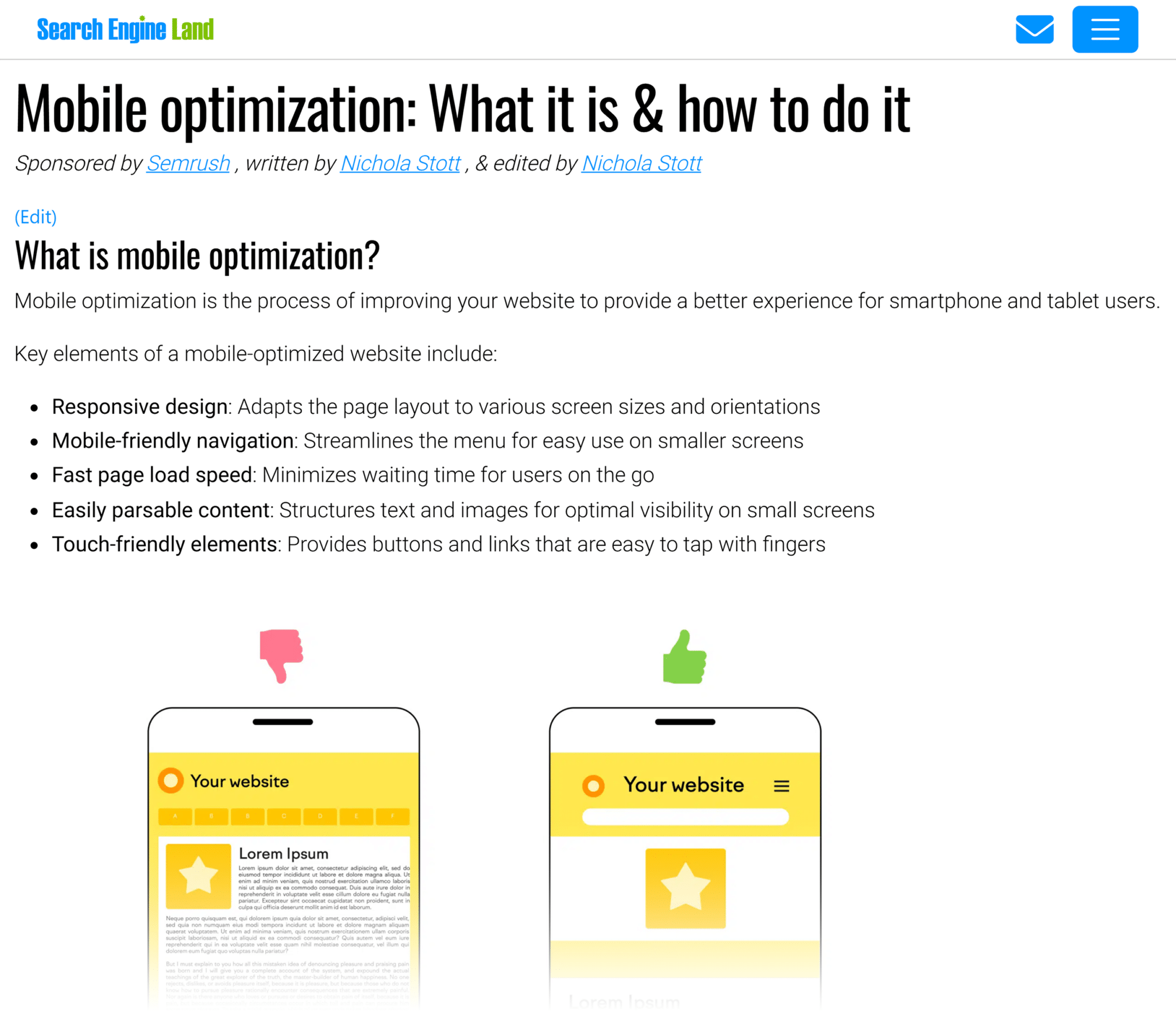 SEL Mobile Optimization