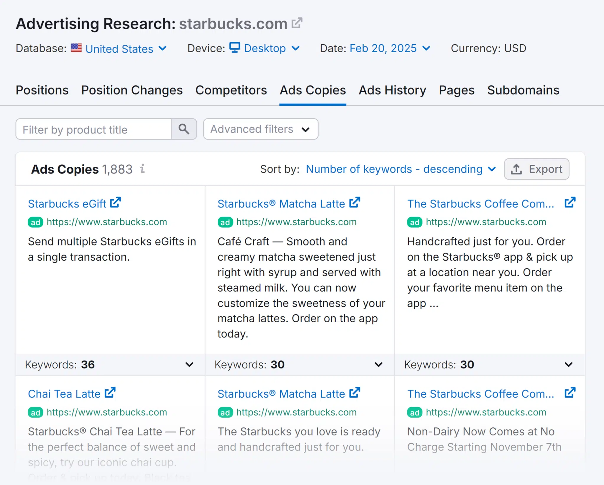 Advertising Research Starbucks Ads Copies