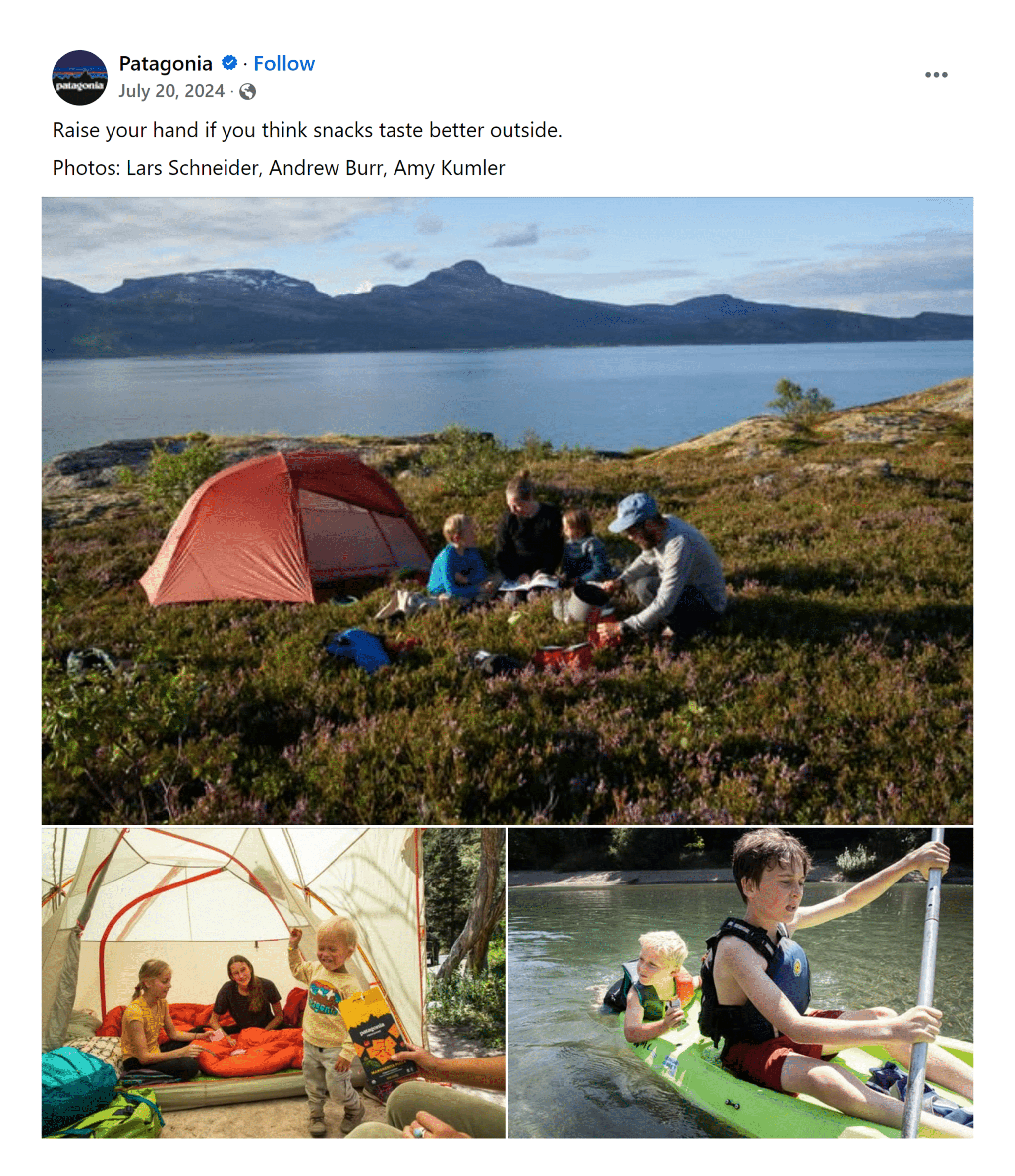 Facebook Patagonia Post
