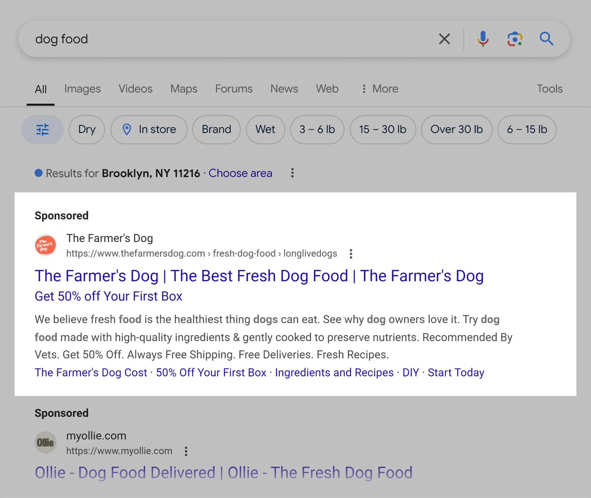 Google Serp Dog Food