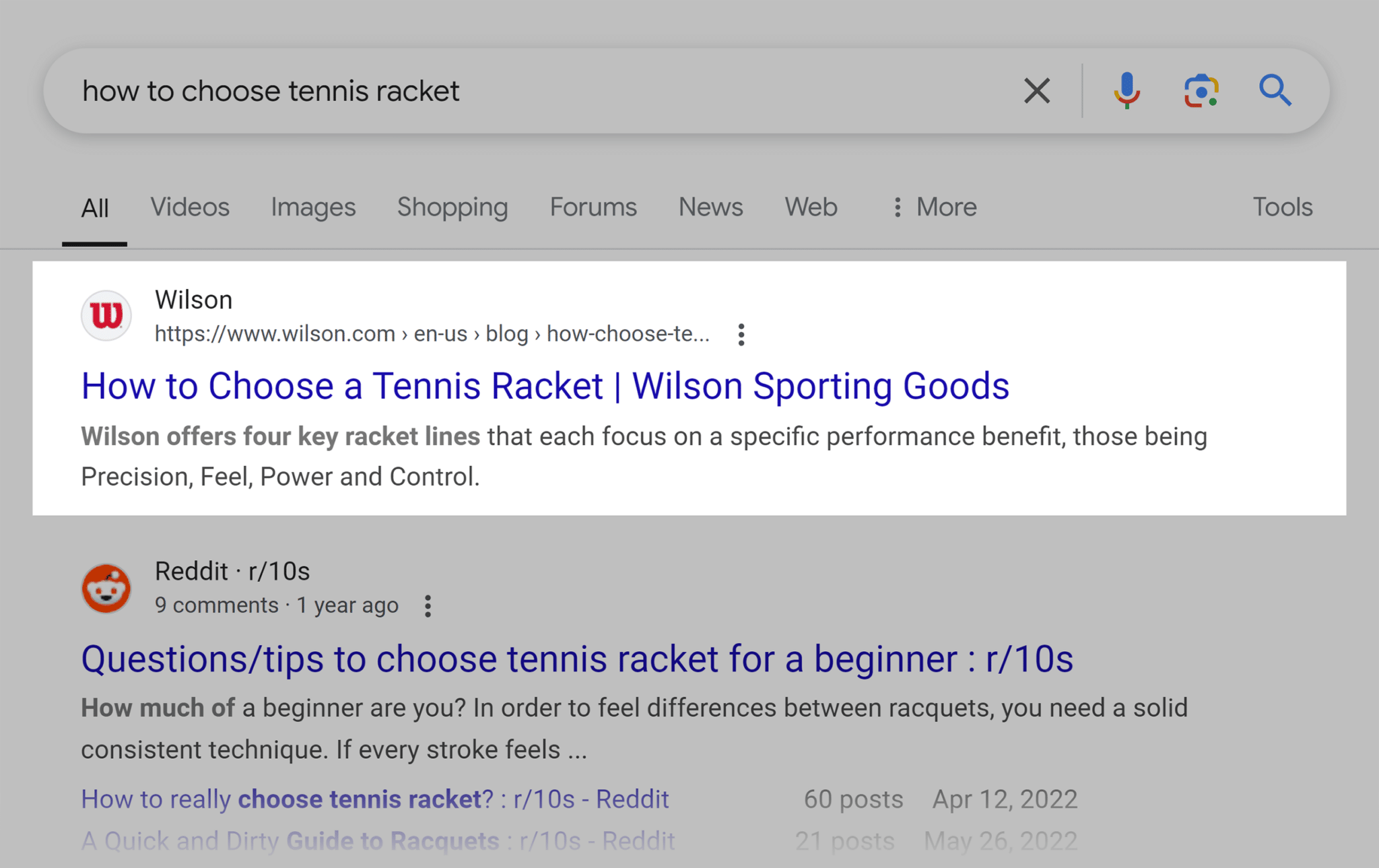 Google Serp How To Choose A Tennis Racket