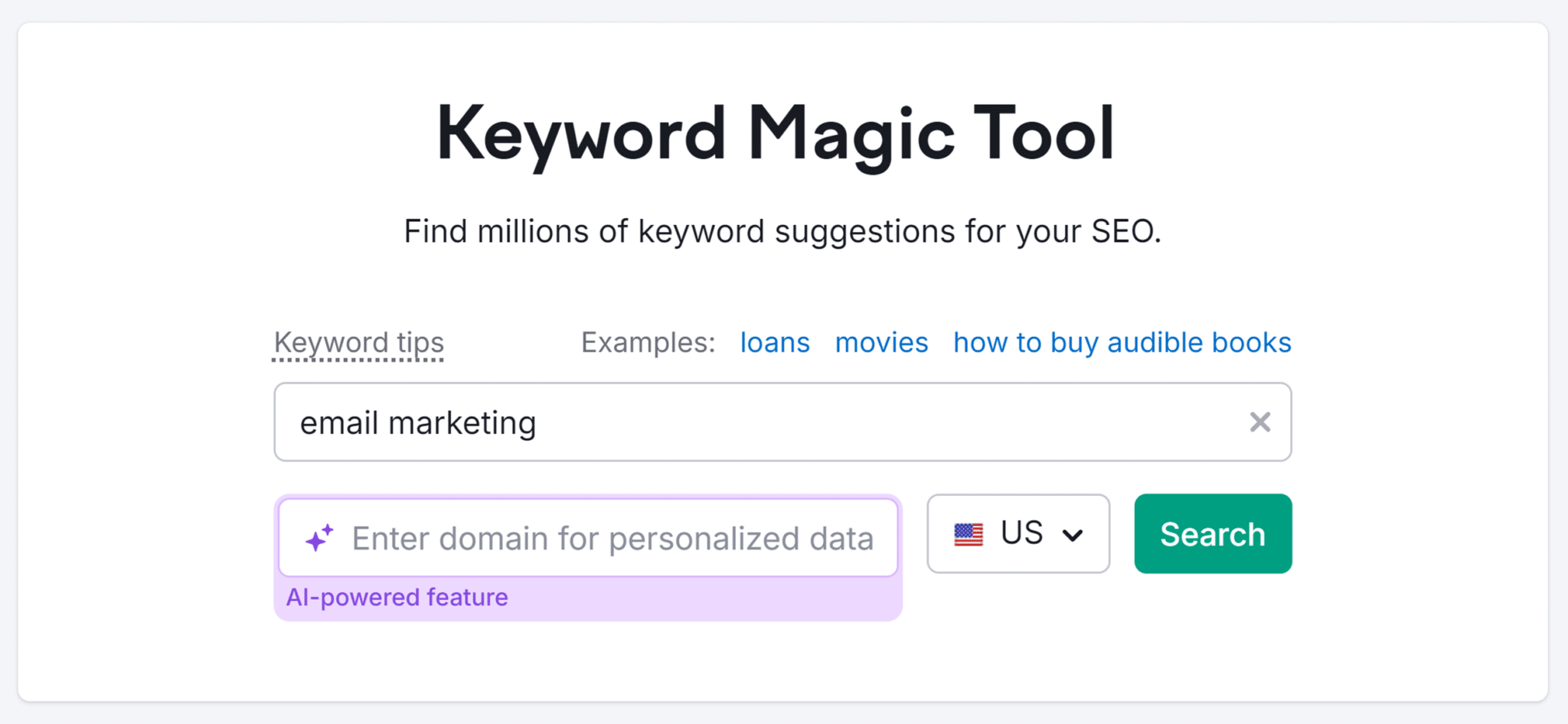 Keyword Magic Tool Search Email Marketing