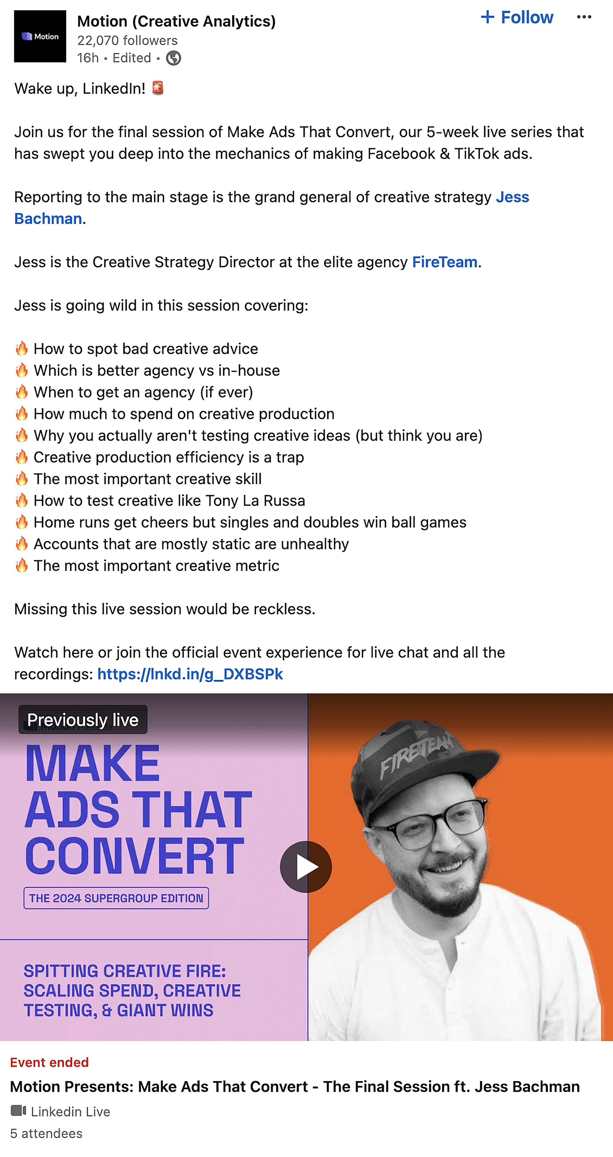 Linkedin Motion Post