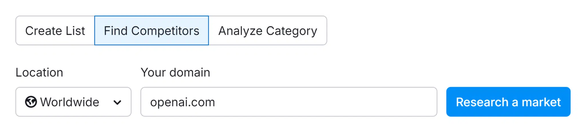 Market Explorer Find Competitors Openai
