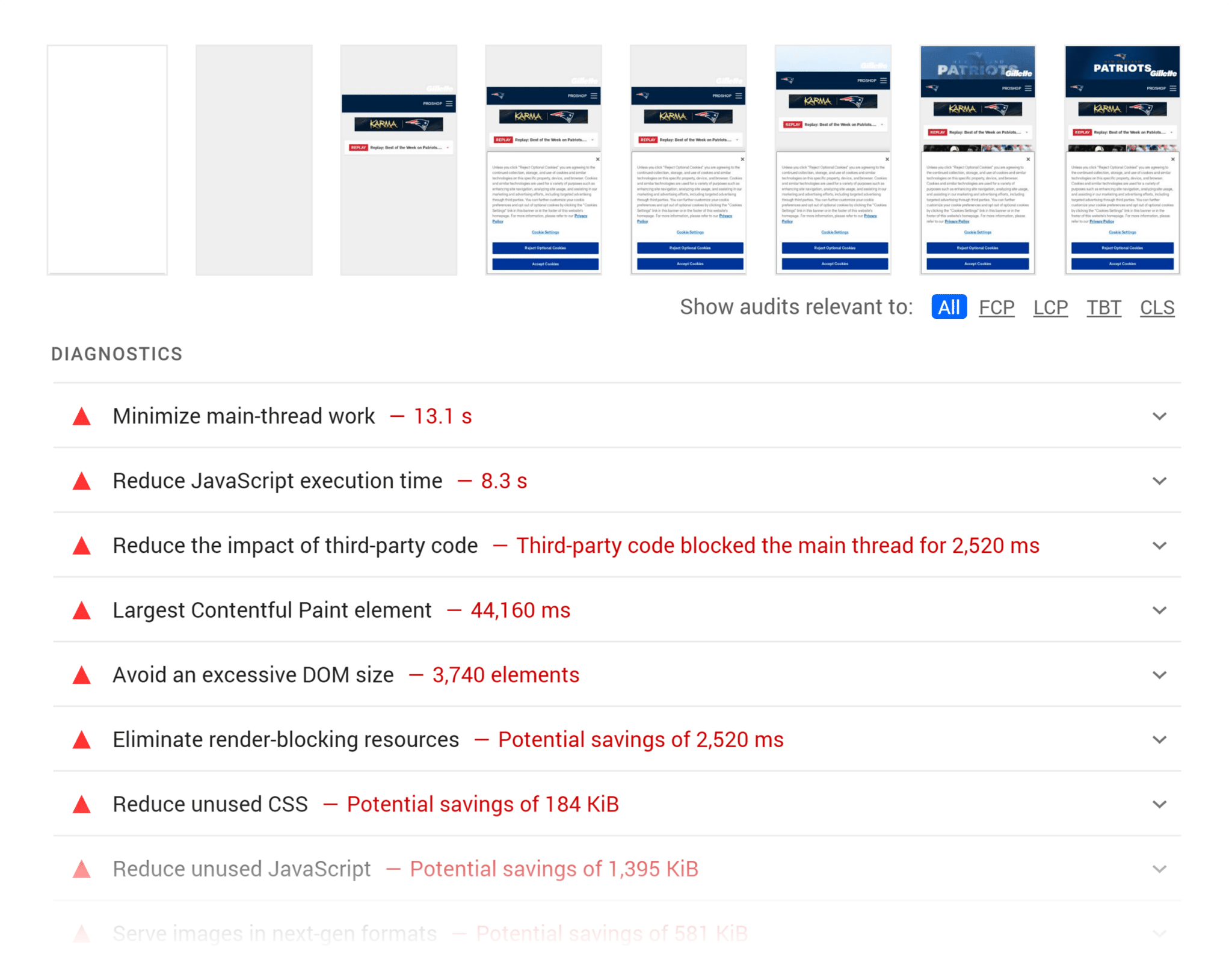 Pagespeedinsights Patriots Diagnostics