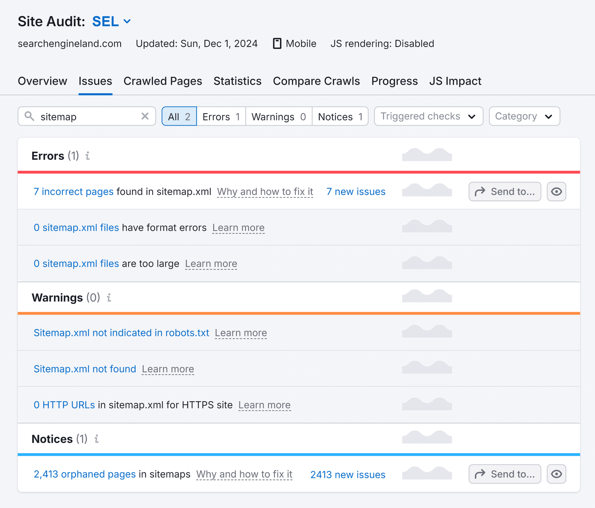 Site Audit Sel Issues Sitemap