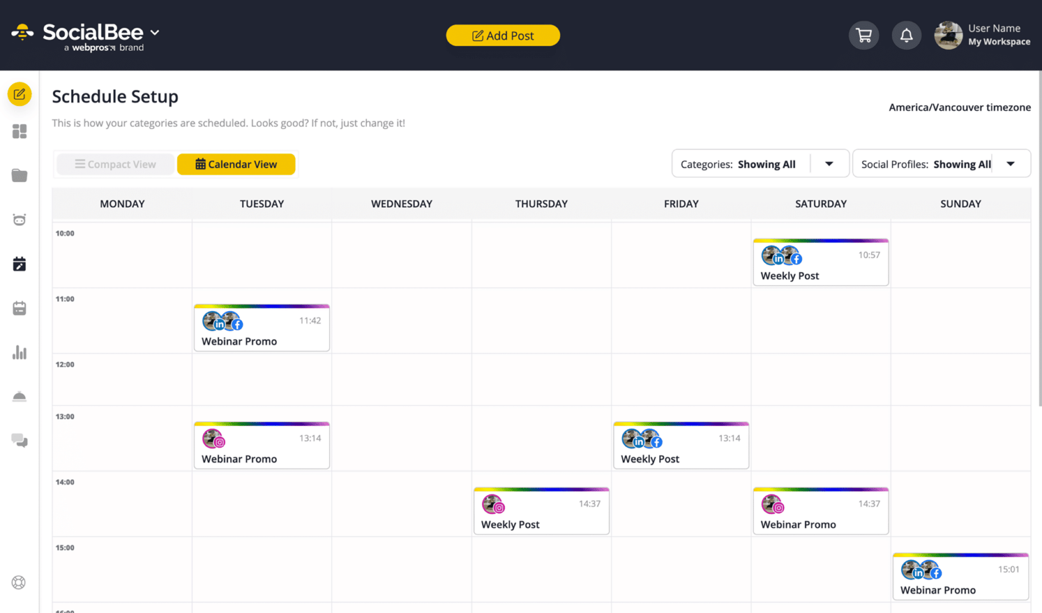 Socialbee Calendar