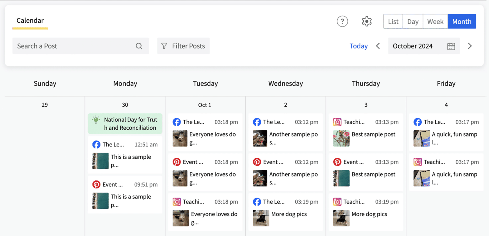 Socialpilot Calendar