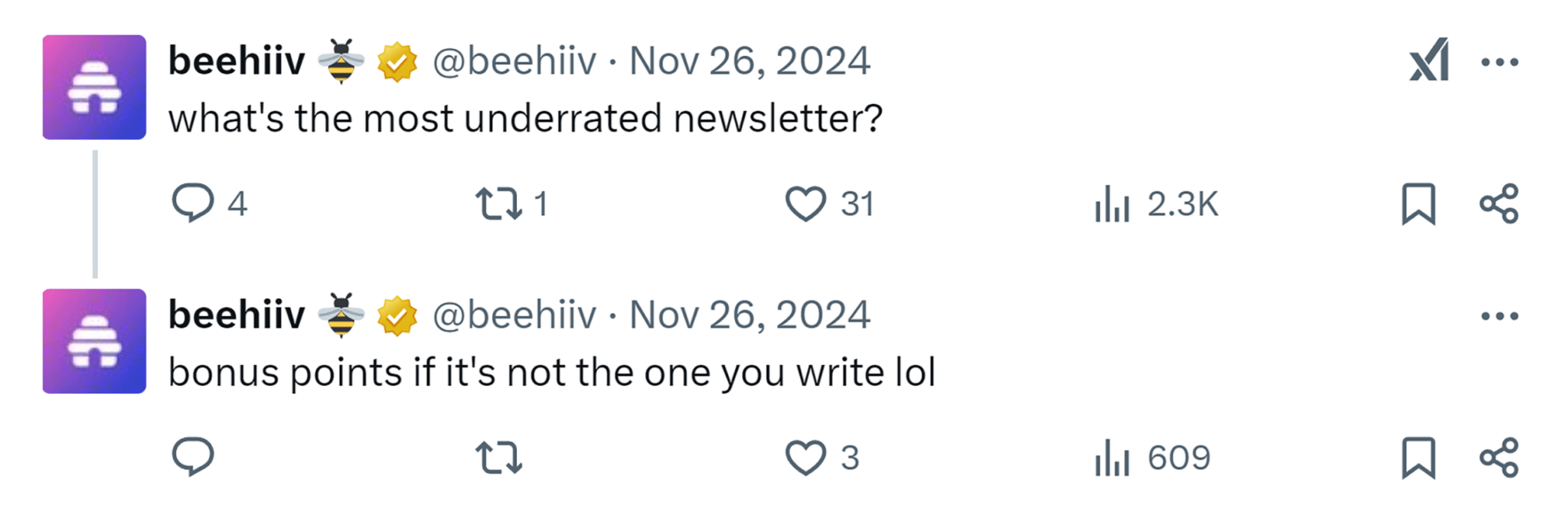 X Beehiiv Post