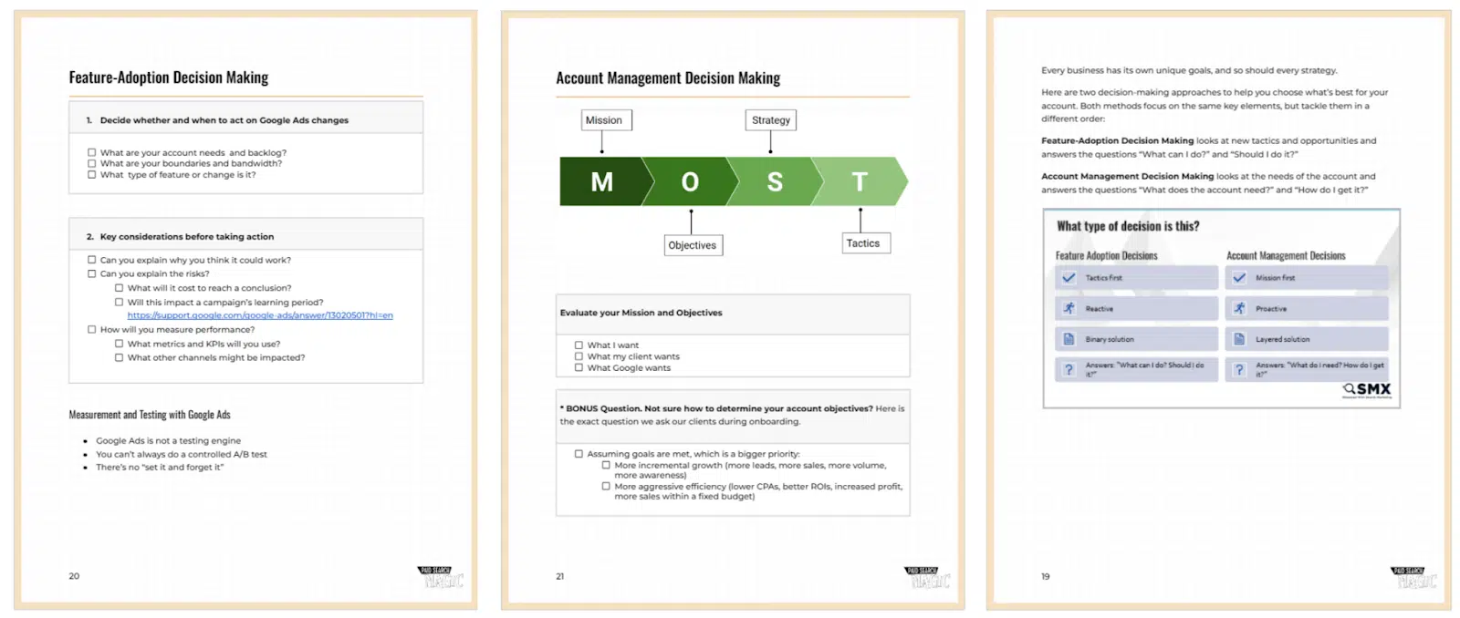 Decision-making tools from the PDF