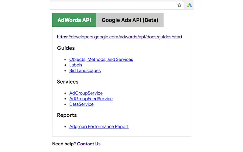 Google Ads API Web Navi