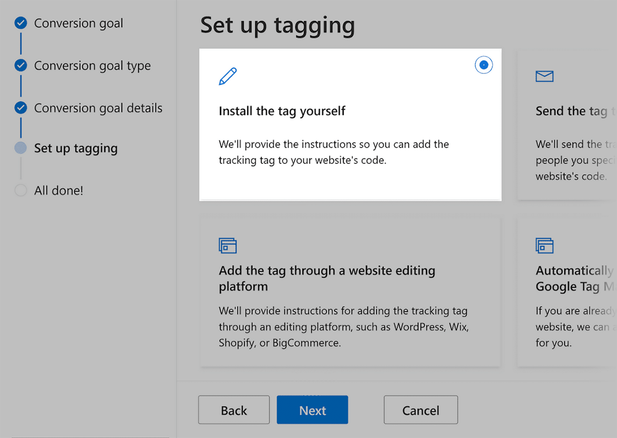 Microsoft Ads Set Up Tagging