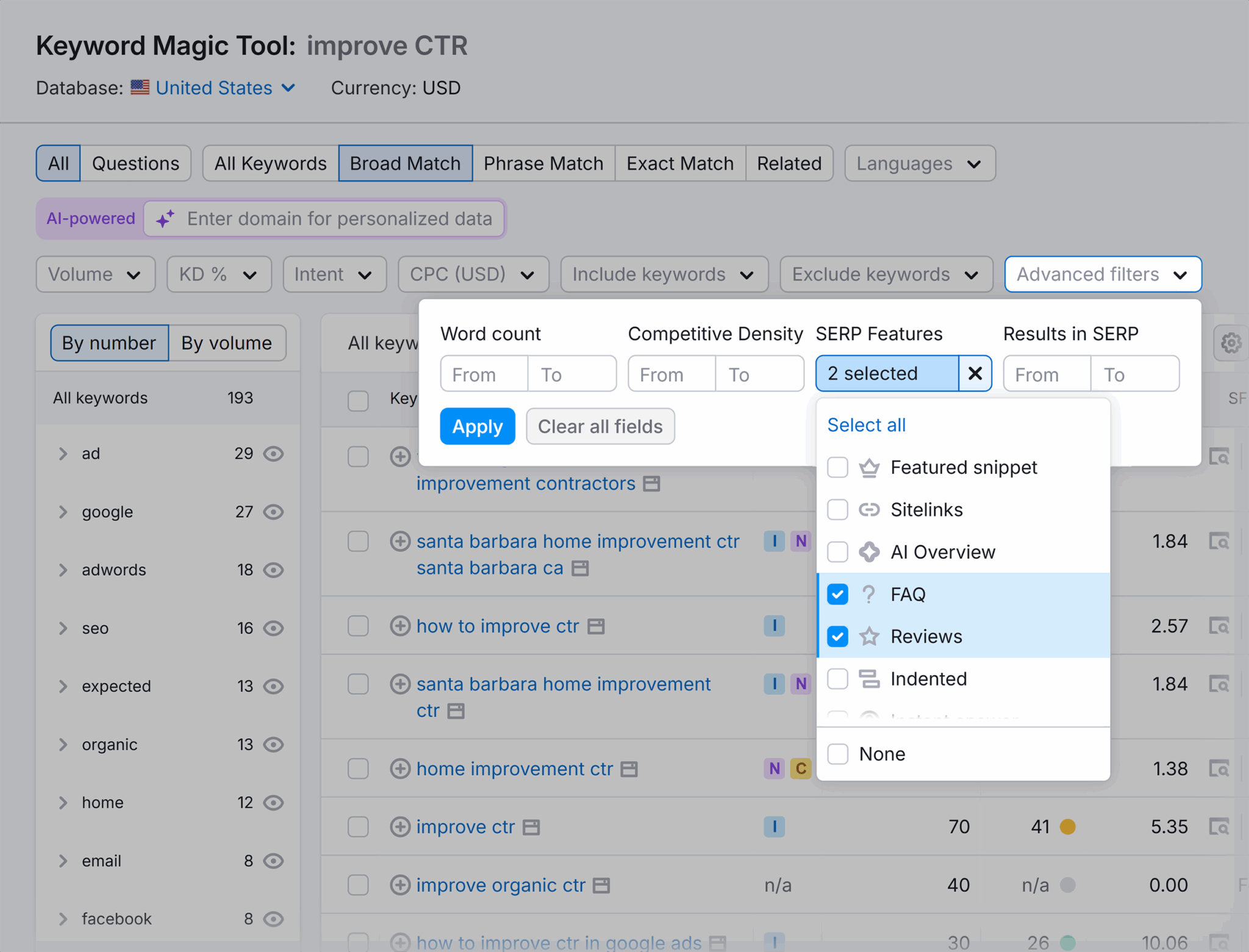 Keyword Magic Tool Advanced Filters Faq Reviews Scaled