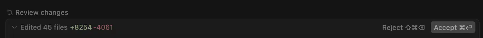Cursor review changes