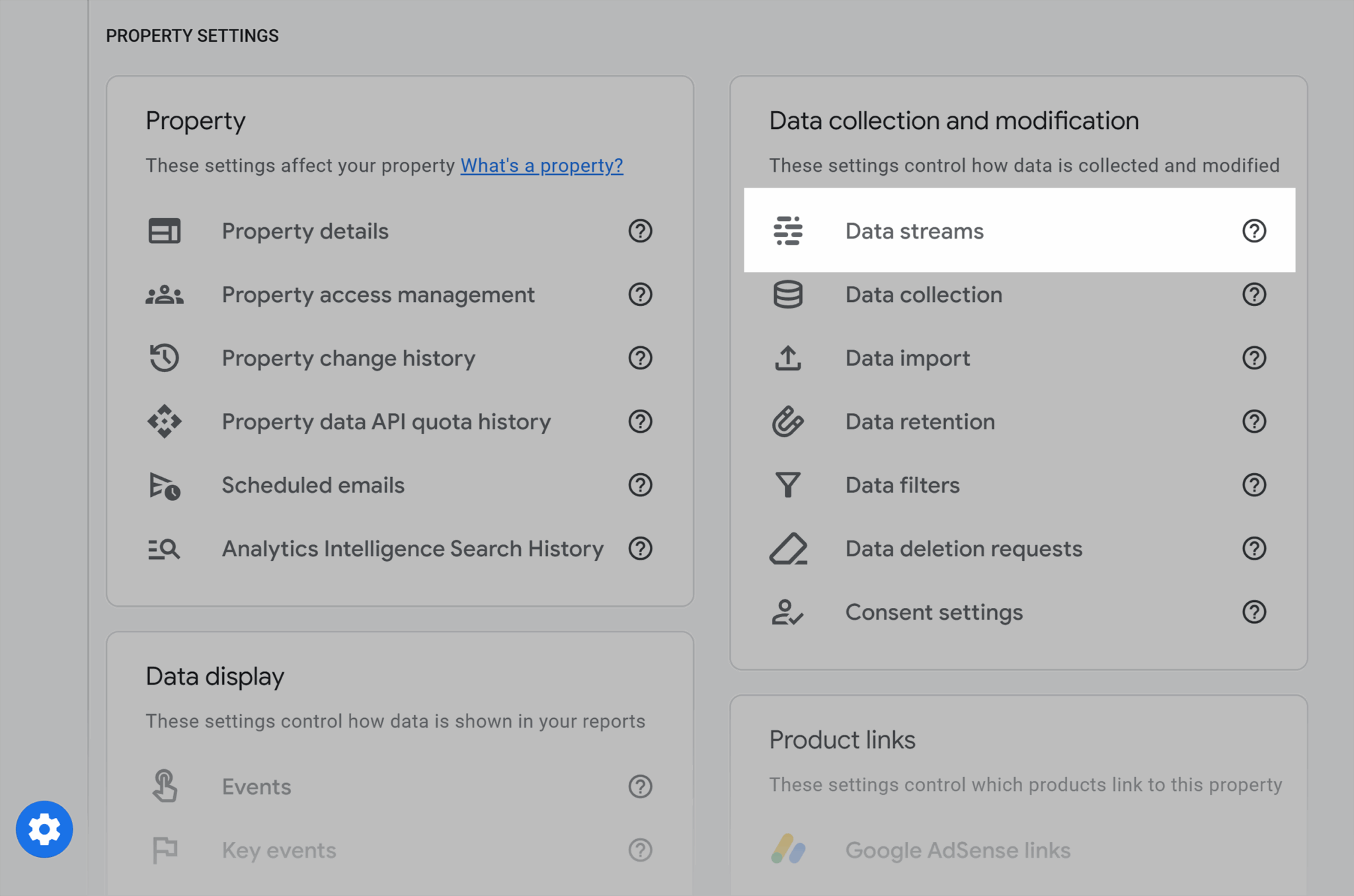 GA4 &ndash; Admin &ndash; Data Streams