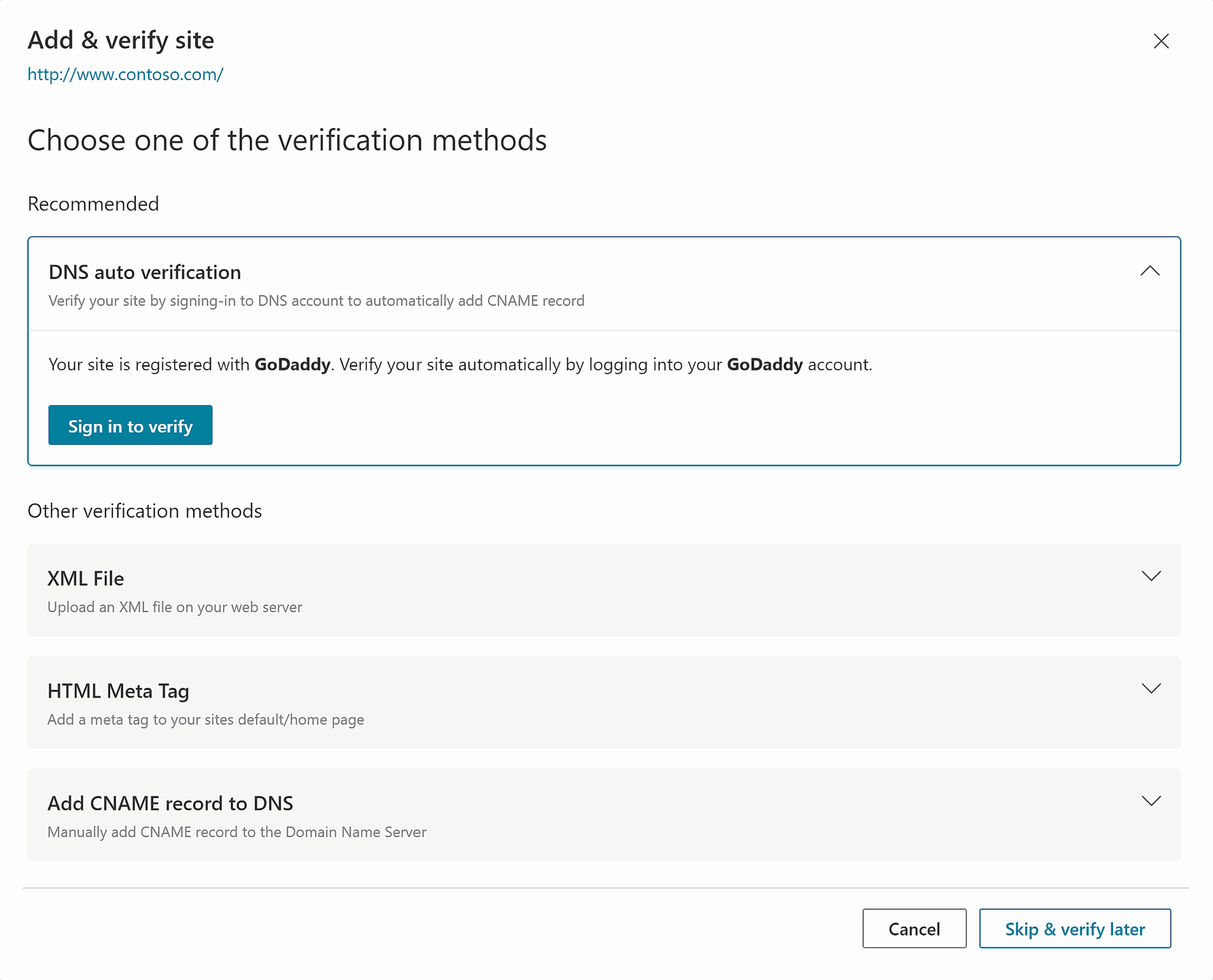 Bing Mastertools Verify Via Dns Scaled