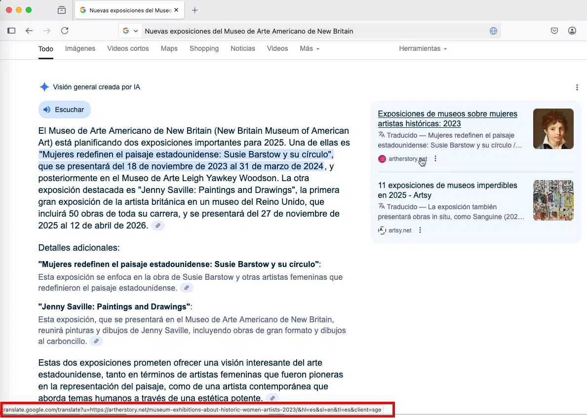 Firefox Google Search Auto Translated Results