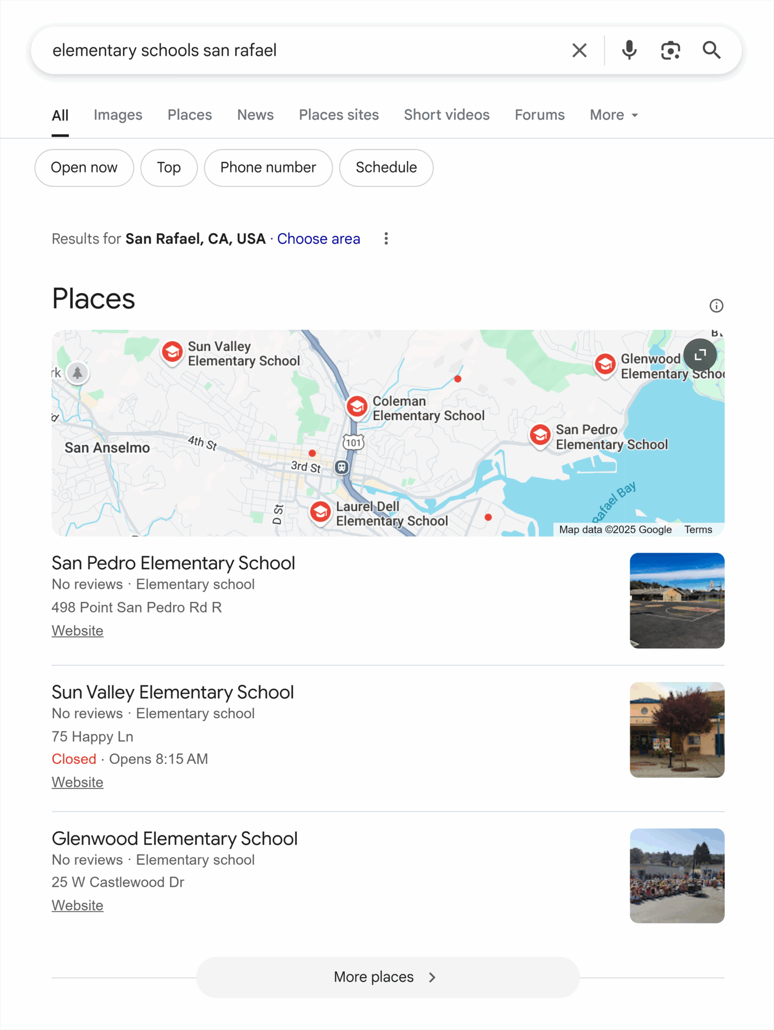 Google Serp Elementary Schools San Rafael Scaled