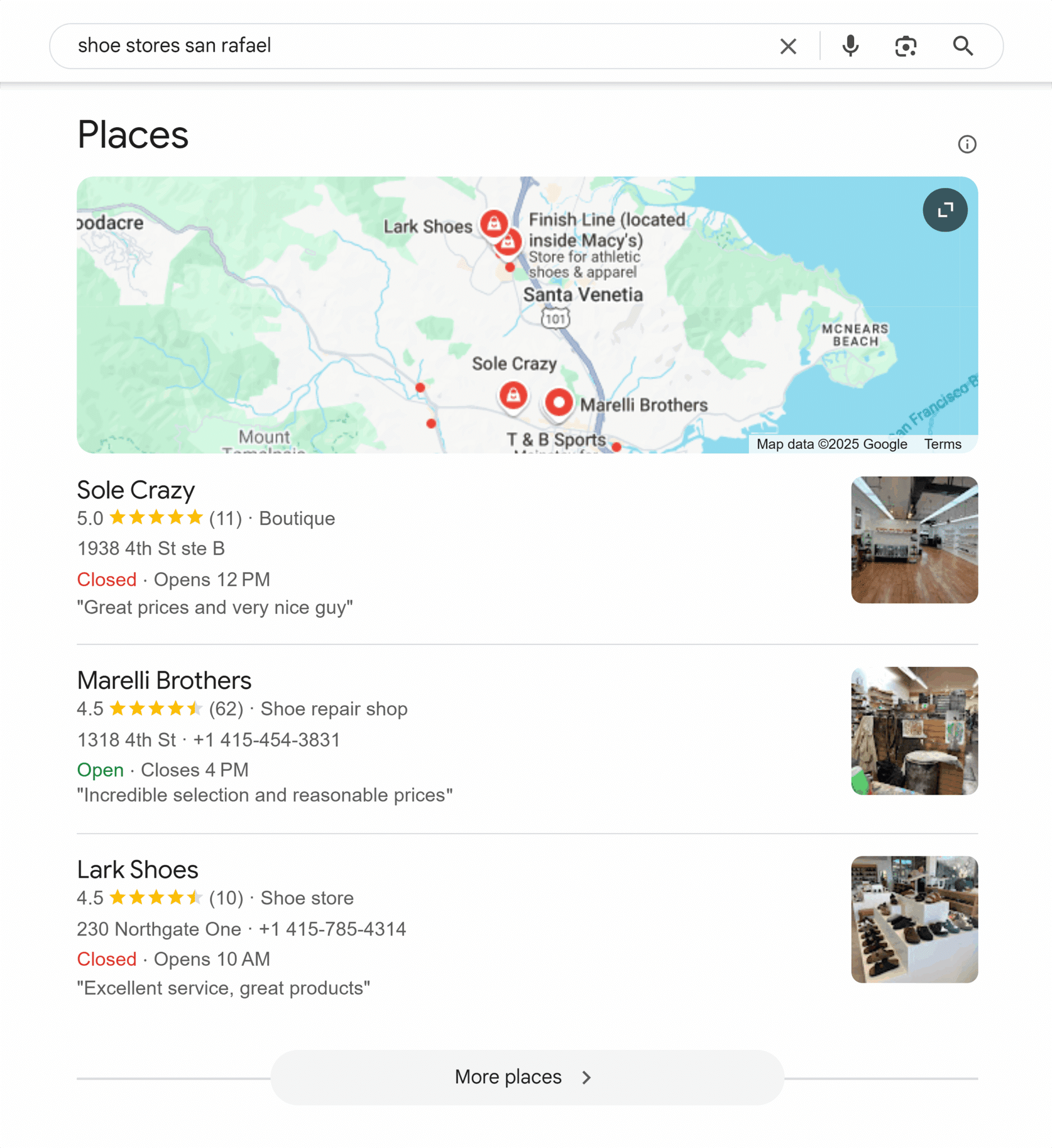 Google Serp Shoe Stores San Rafael Scaled