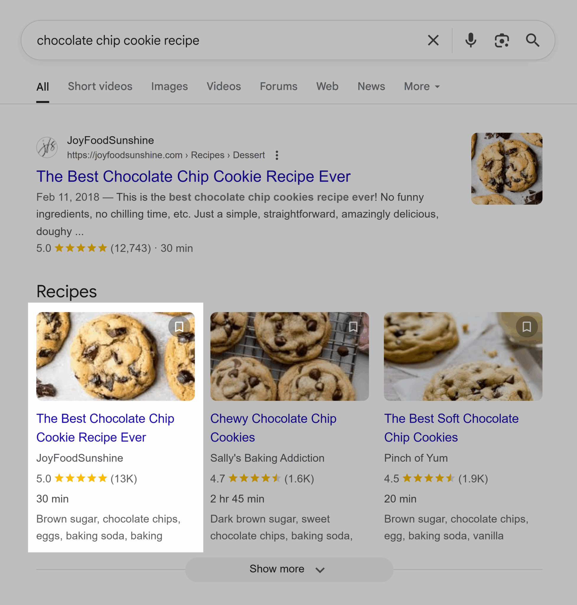 Google Serp Chocolate Chip Cookie Recipe Scaled