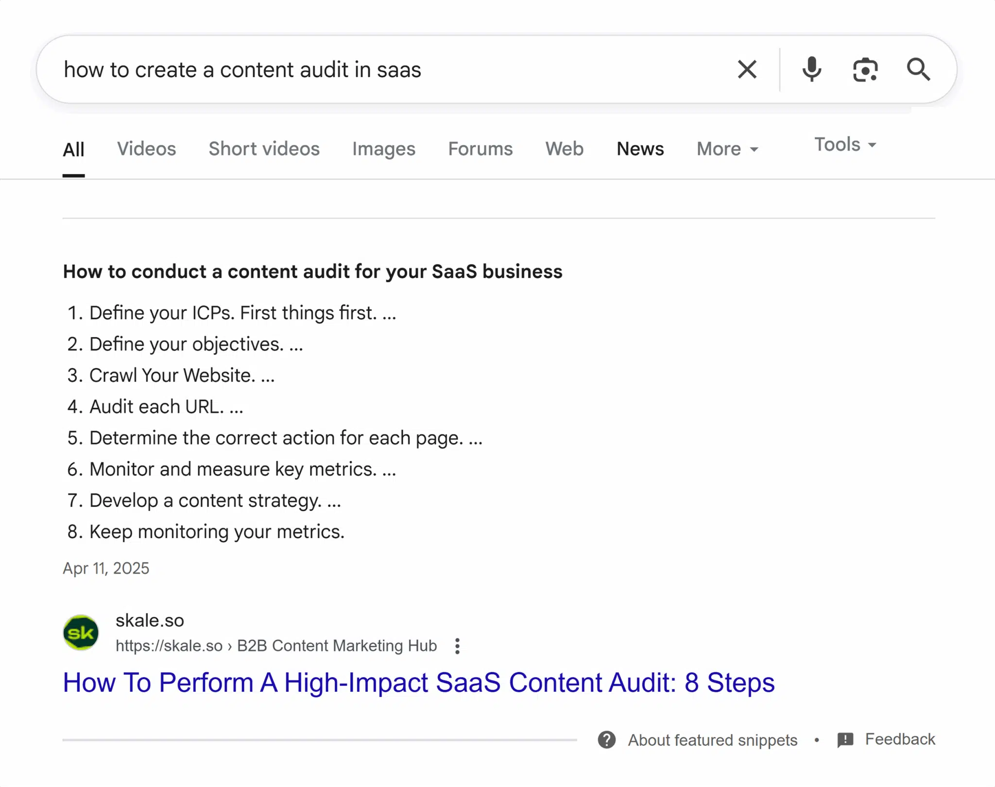 Google Serp Create A Content Audit In Saas Scaled