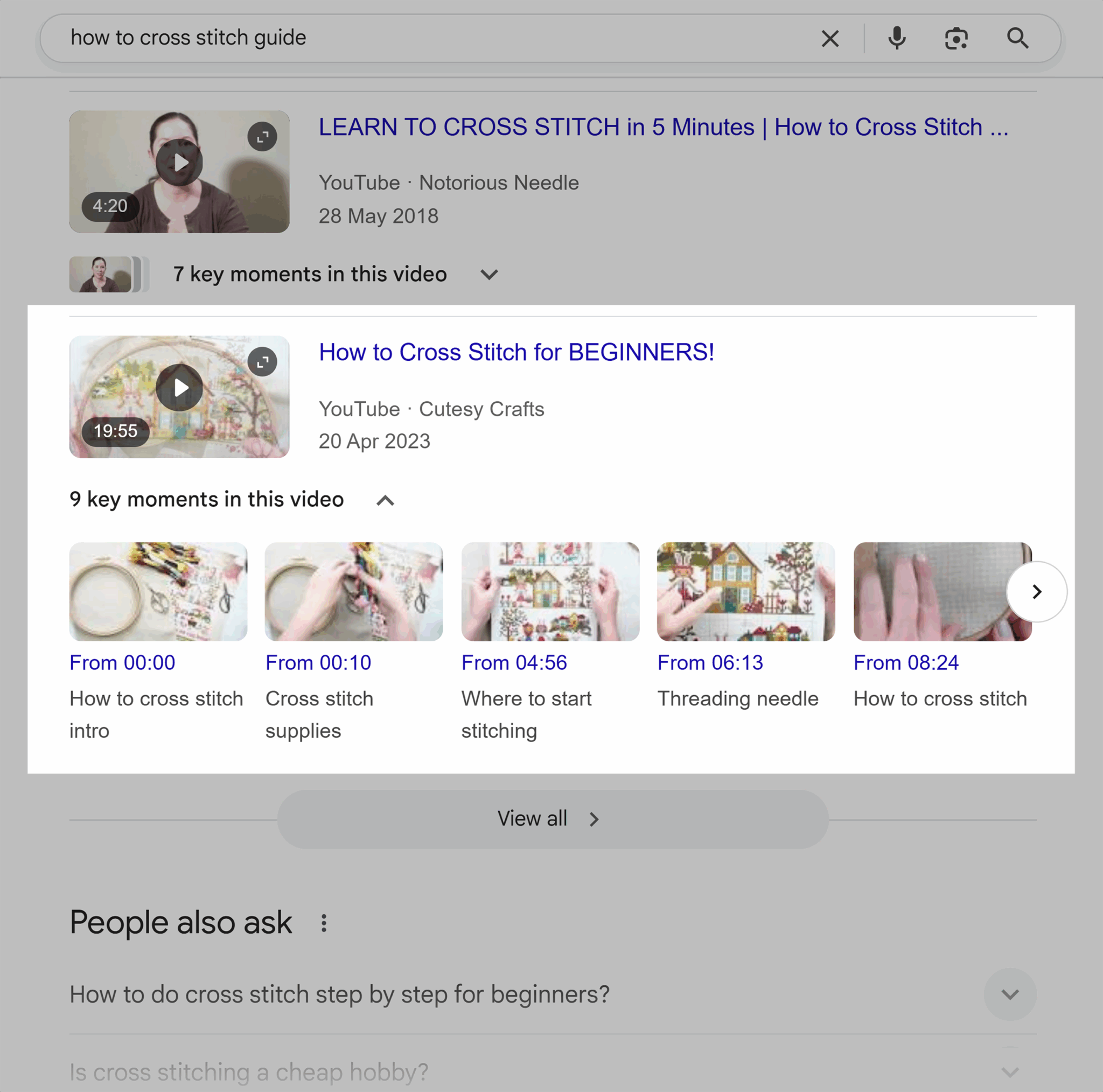 Google Serp How To Cross Stich Video Scaled