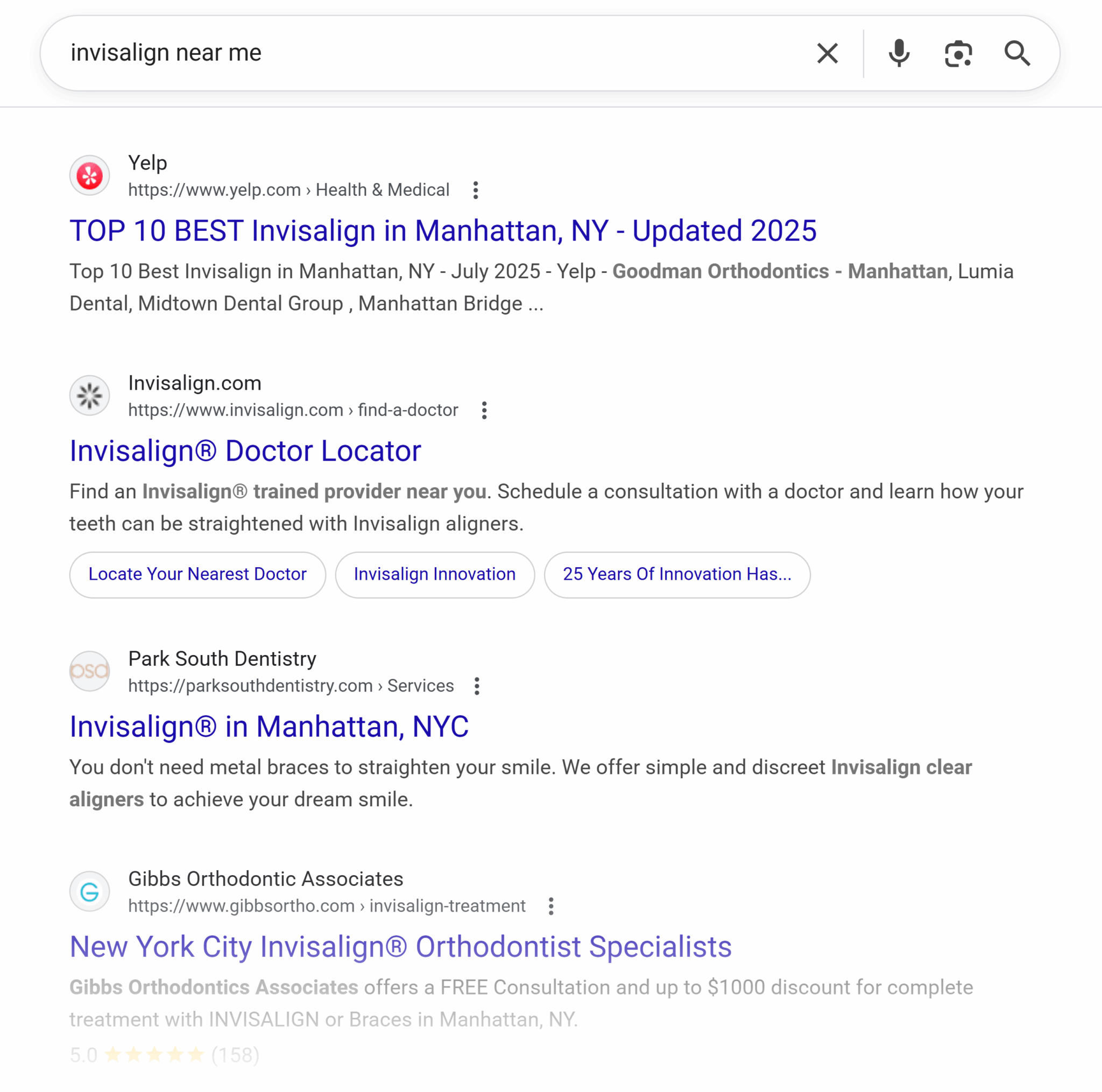 Google Serp Invisalign Near Me Organic Scaled