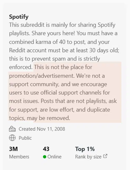 r/Spotify rules of engagement
