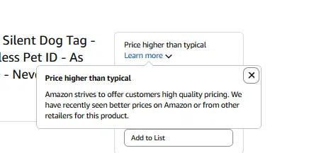 New Verbiage for a suppressed buy box on Amazon