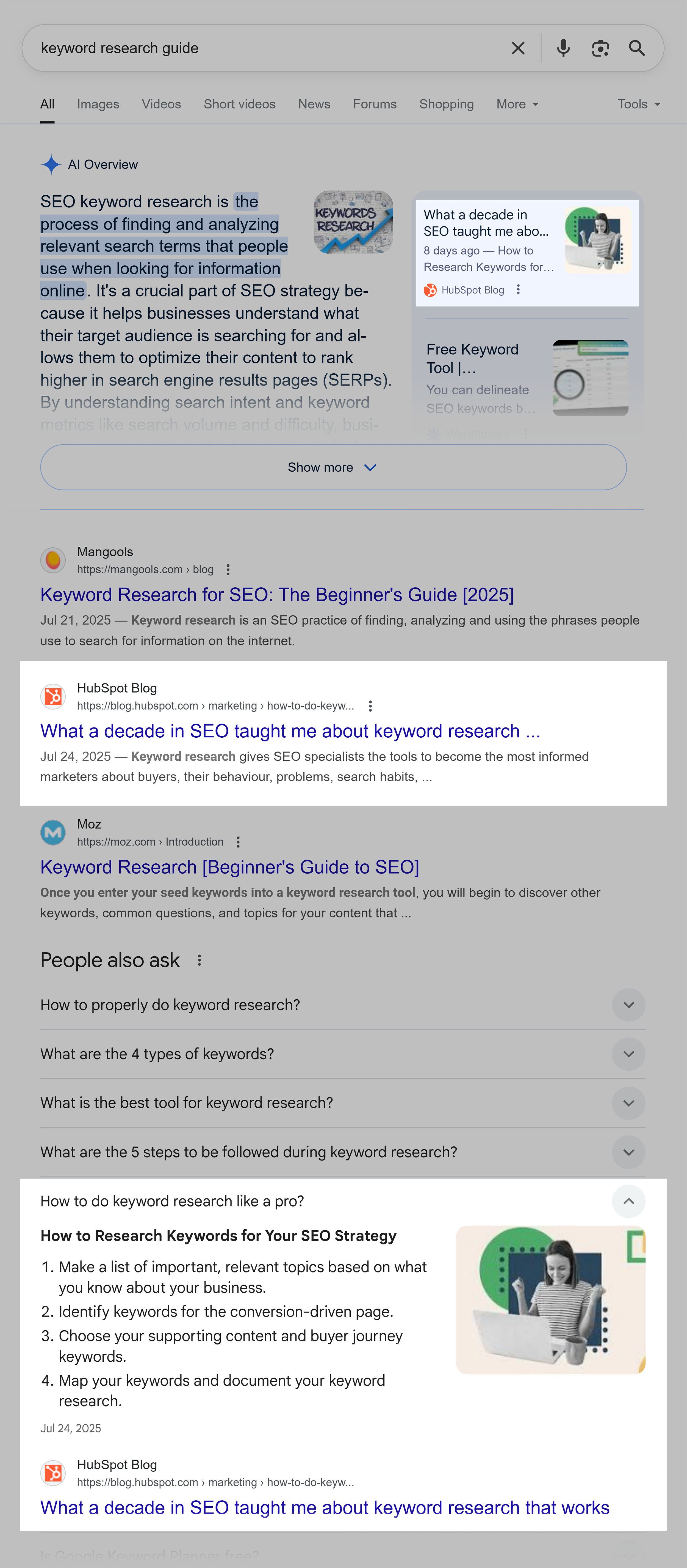 Google Serp Keyword Research Guide