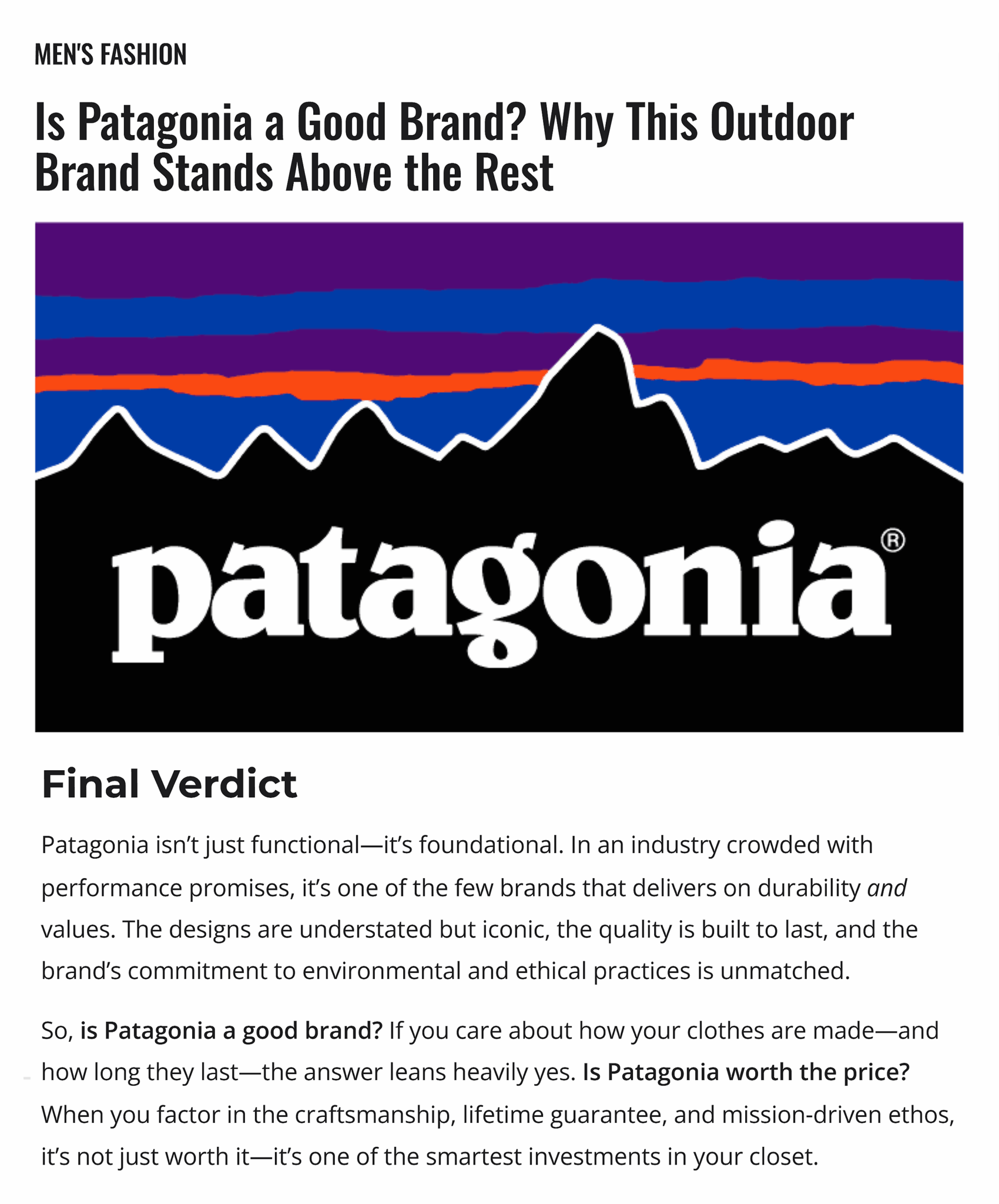 Fashionbeans Is Patagonia A Good Brand Scaled